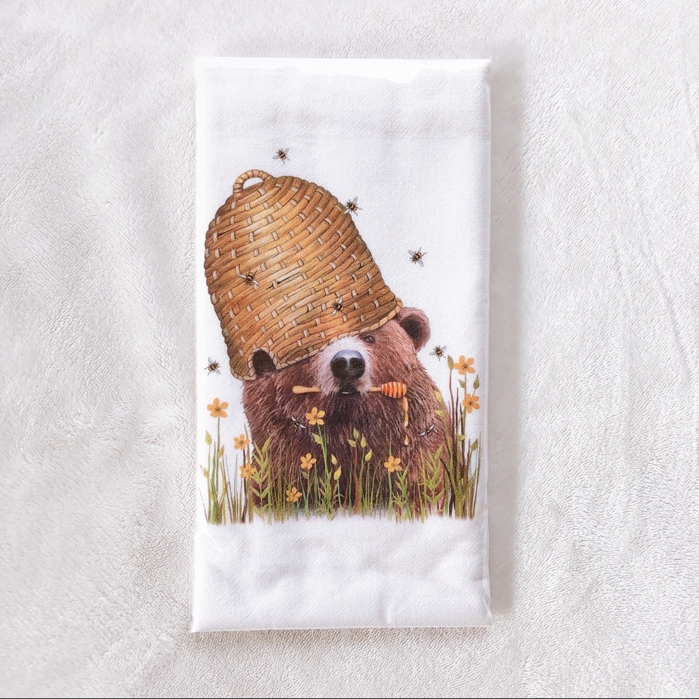 FREE GIFT + Honey Bear flour sack kitchen towel 30”x30”